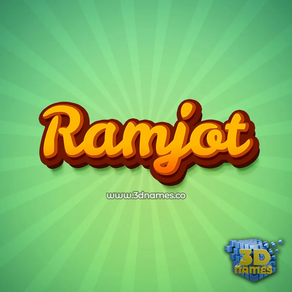 ramjot in Green Rays style - 3D name wallpaper