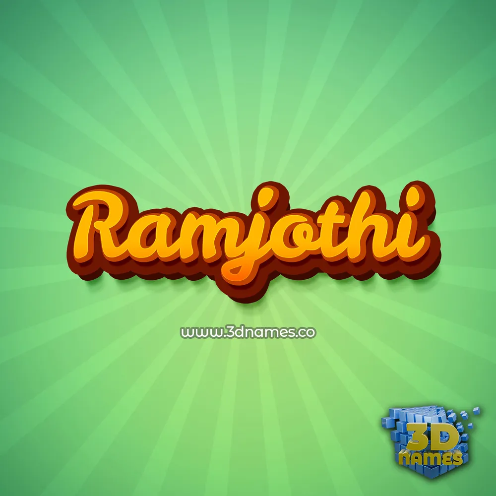 ramjothi in Green Rays style - 3D name wallpaper
