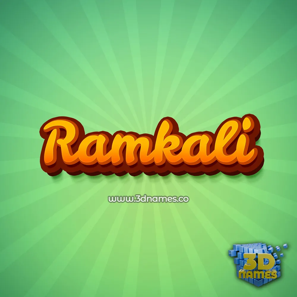 ramkali in Green Rays style - 3D name wallpaper