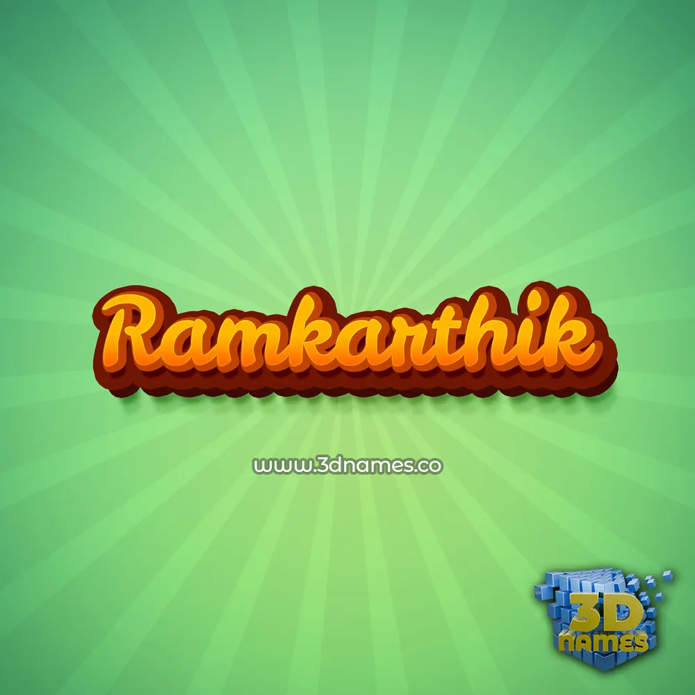 ramkarthik in Green Rays style - 3D name wallpaper