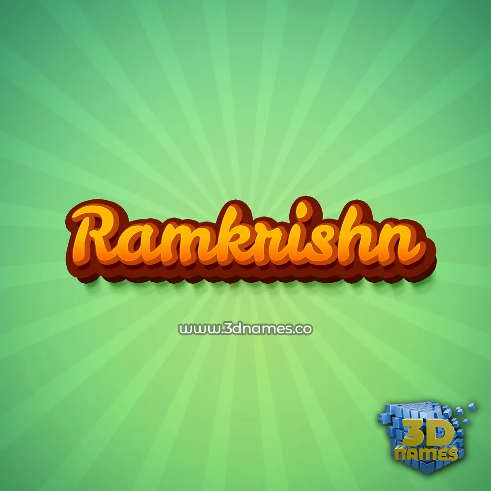 ramkrishn in Green Rays style - 3D name wallpaper