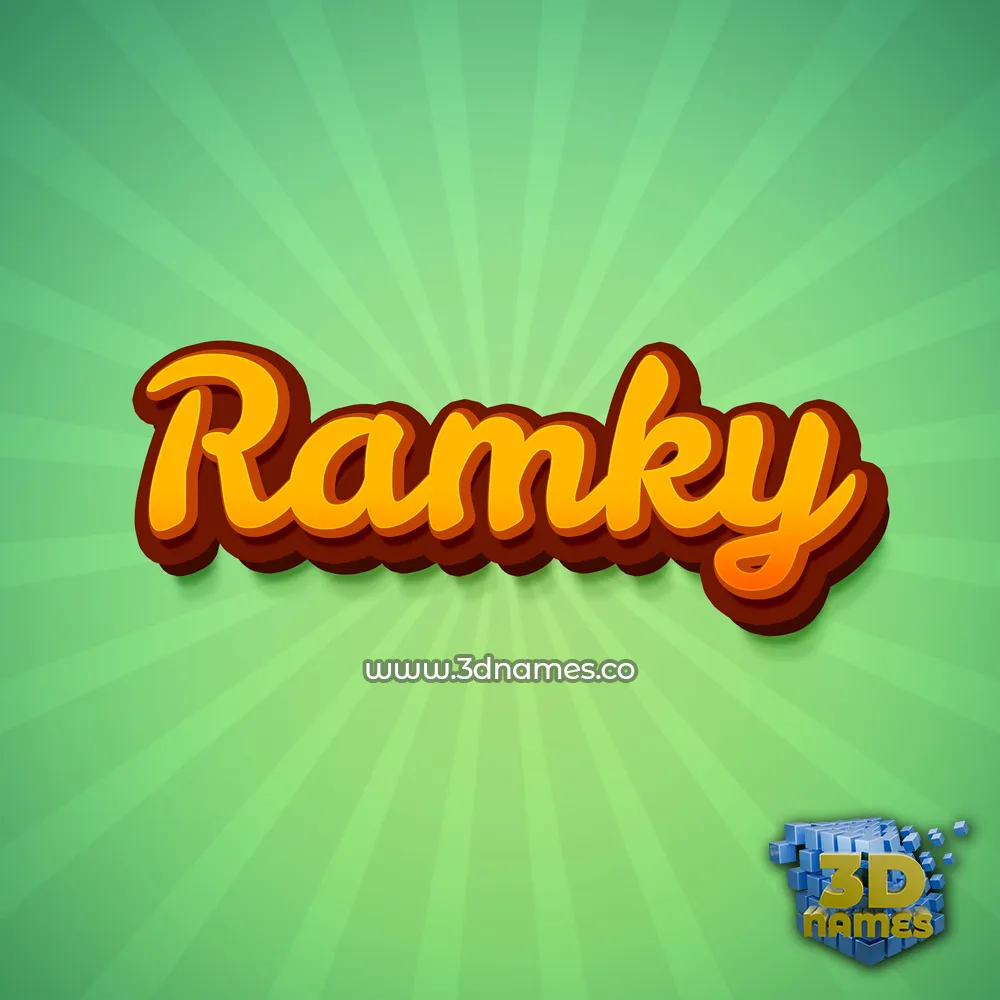 ramky in Green Rays style - 3D name wallpaper