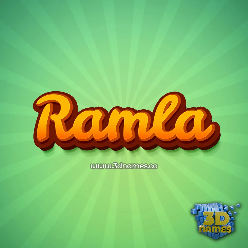 ramla in Green Rays style - 3D name wallpaper
