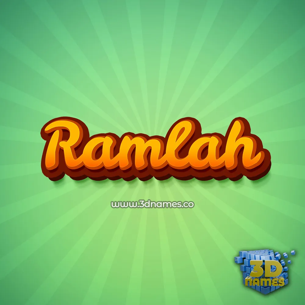 ramlah in Green Rays style - 3D name wallpaper
