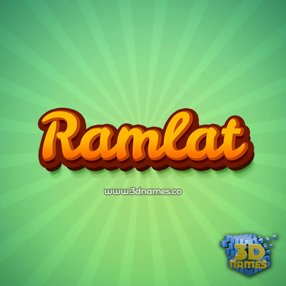 ramlat in Green Rays style - 3D name wallpaper
