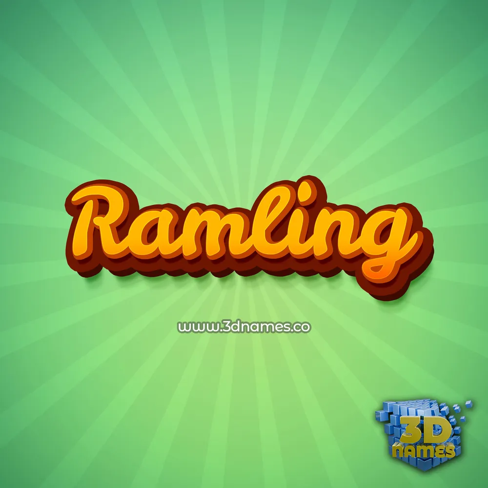 ramling in Green Rays style - 3D name wallpaper