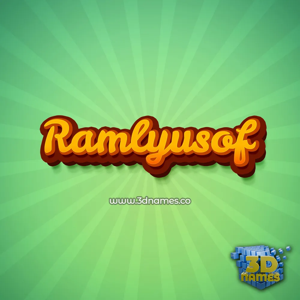 ramlyusof in Green Rays style - 3D name wallpaper