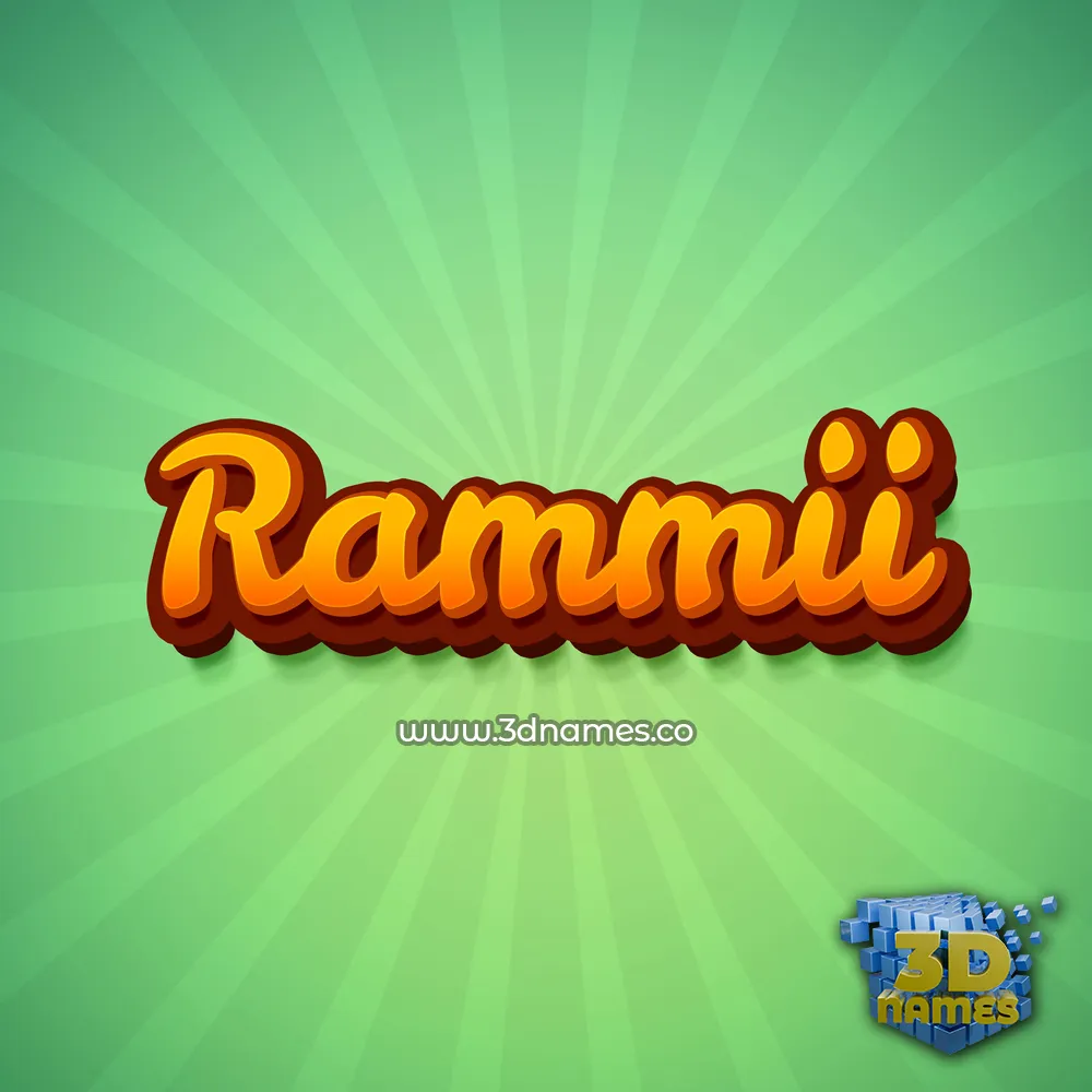 rammii in Green Rays style - 3D name wallpaper