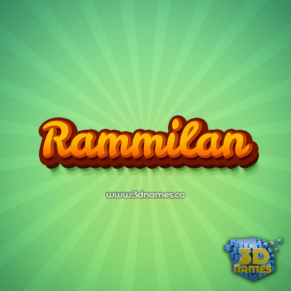 rammilan in Green Rays style - 3D name wallpaper