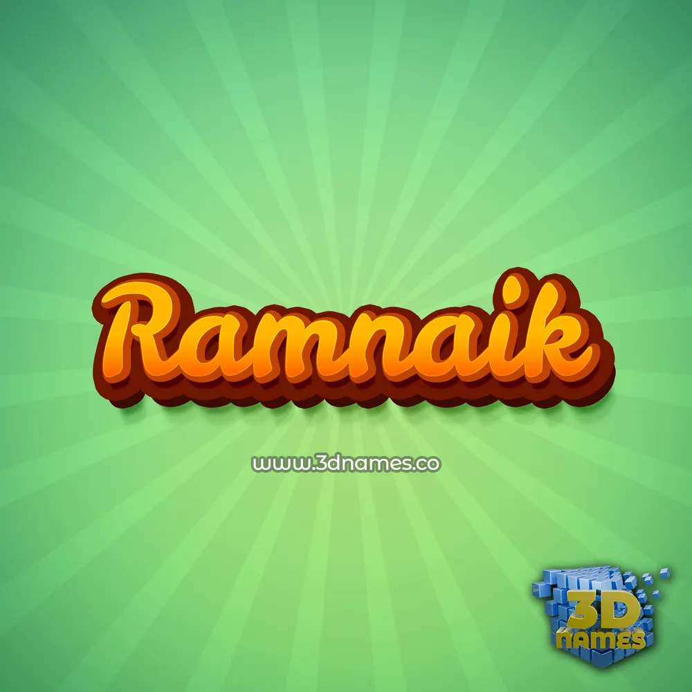 ramnaik in Green Rays style - 3D name wallpaper