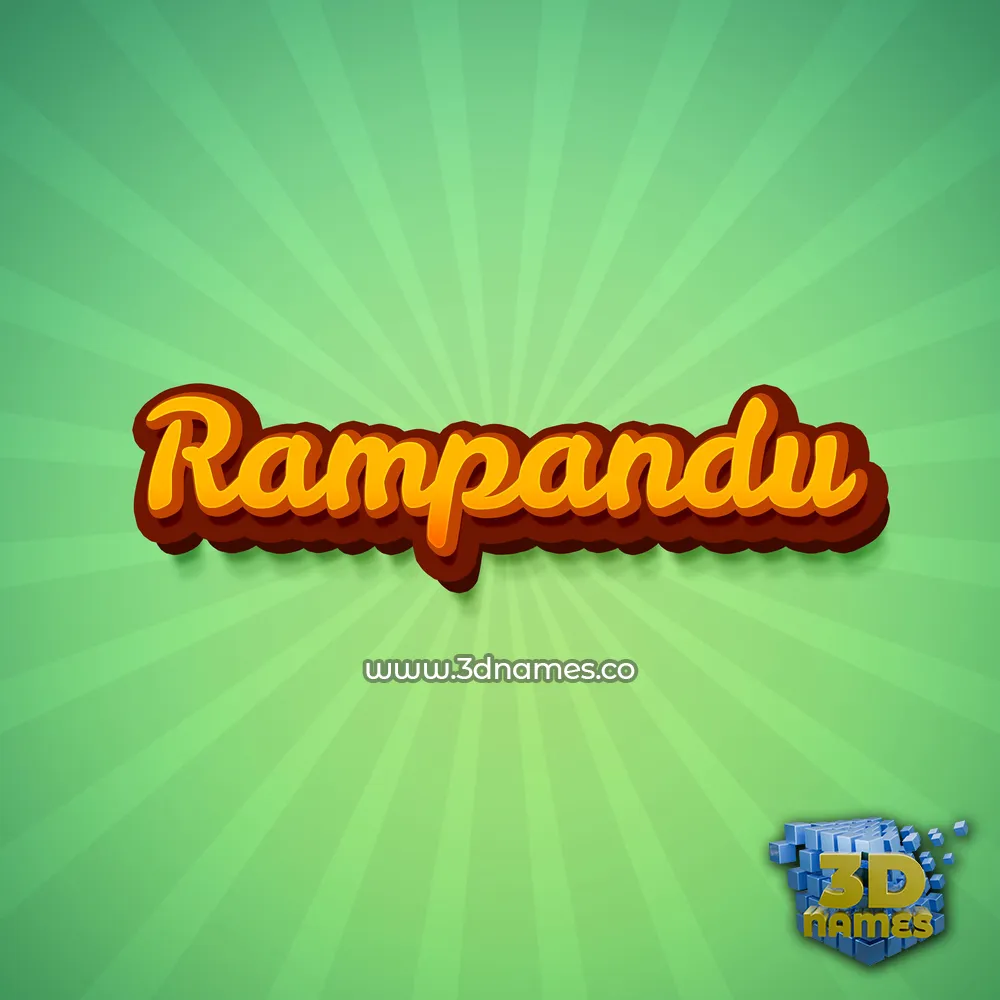 rampandu in Green Rays style - 3D name wallpaper
