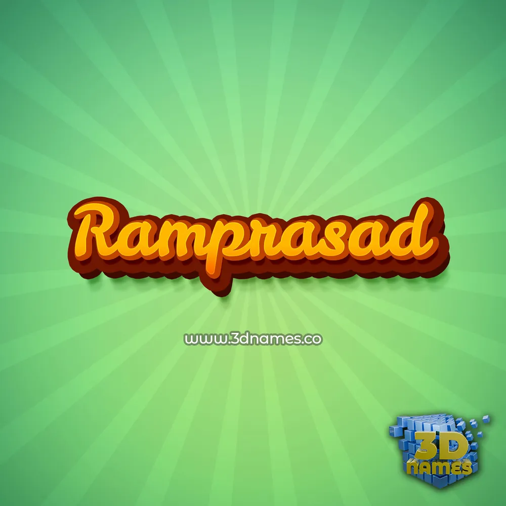 ramprasad in Green Rays style - 3D name wallpaper