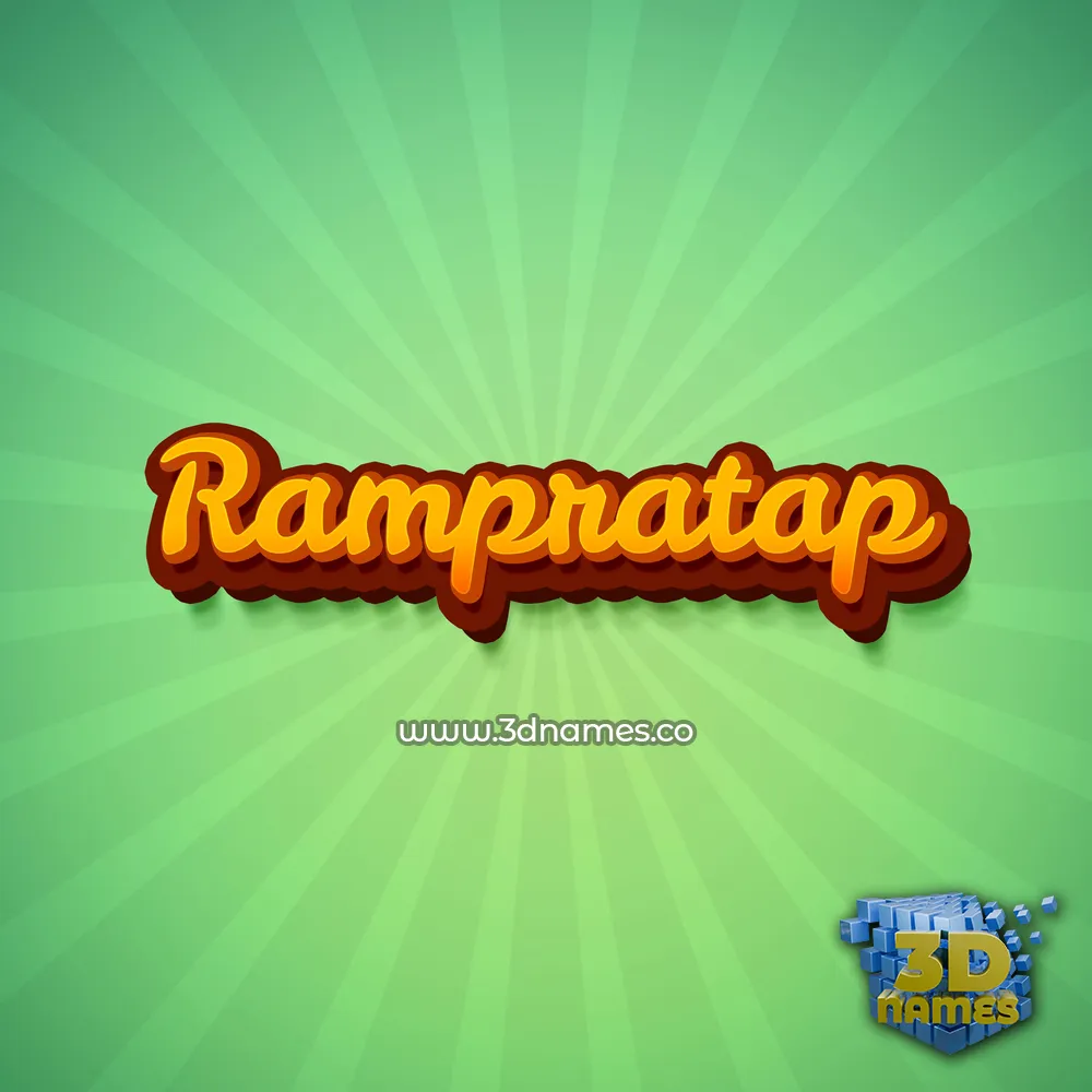 rampratap in Green Rays style - 3D name wallpaper