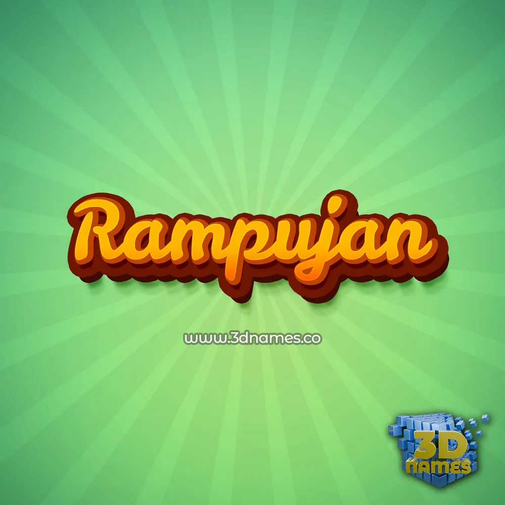 rampujan in Green Rays style - 3D name wallpaper