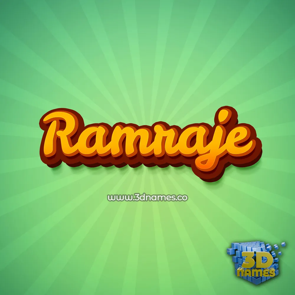 ramraje in Green Rays style - 3D name wallpaper