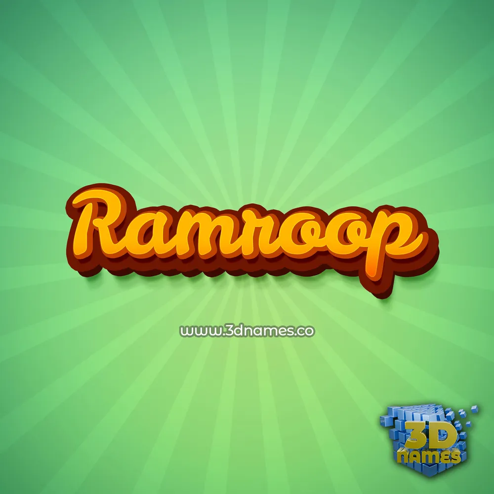 ramroop in Green Rays style - 3D name wallpaper