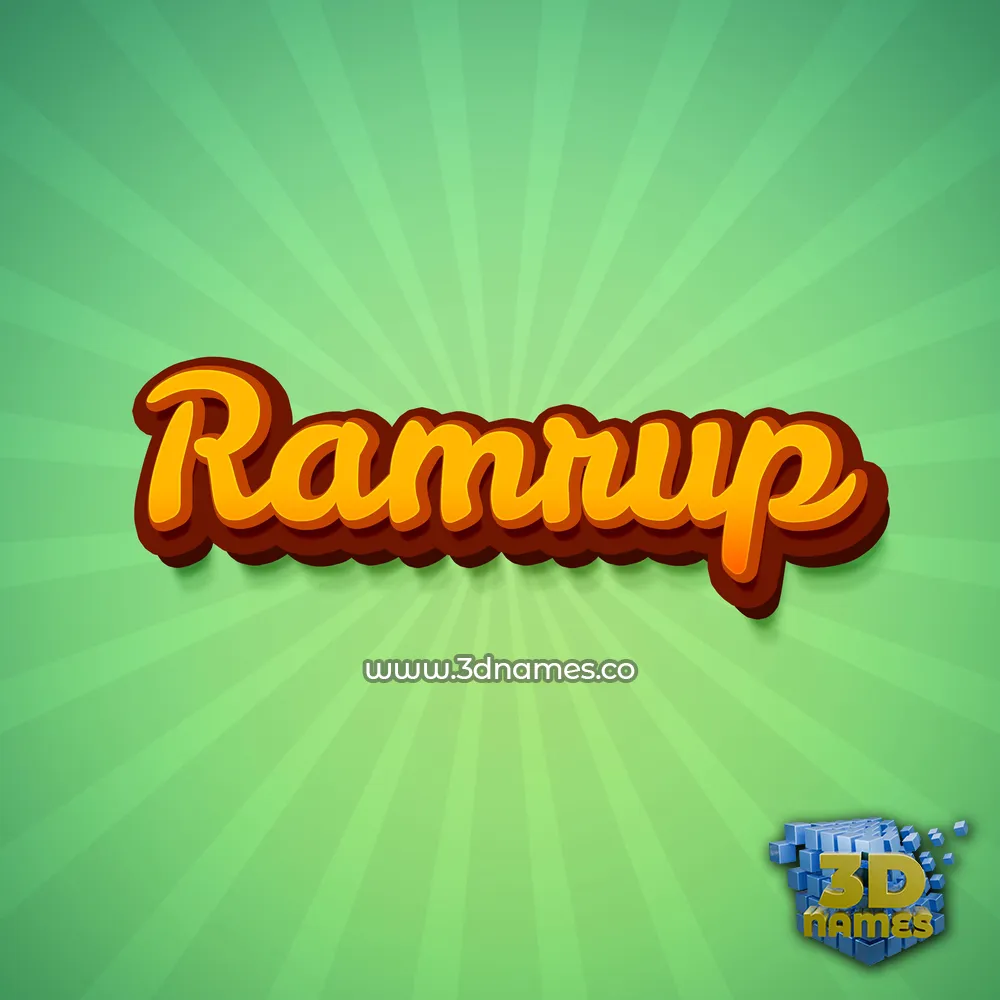 ramrup in Green Rays style - 3D name wallpaper