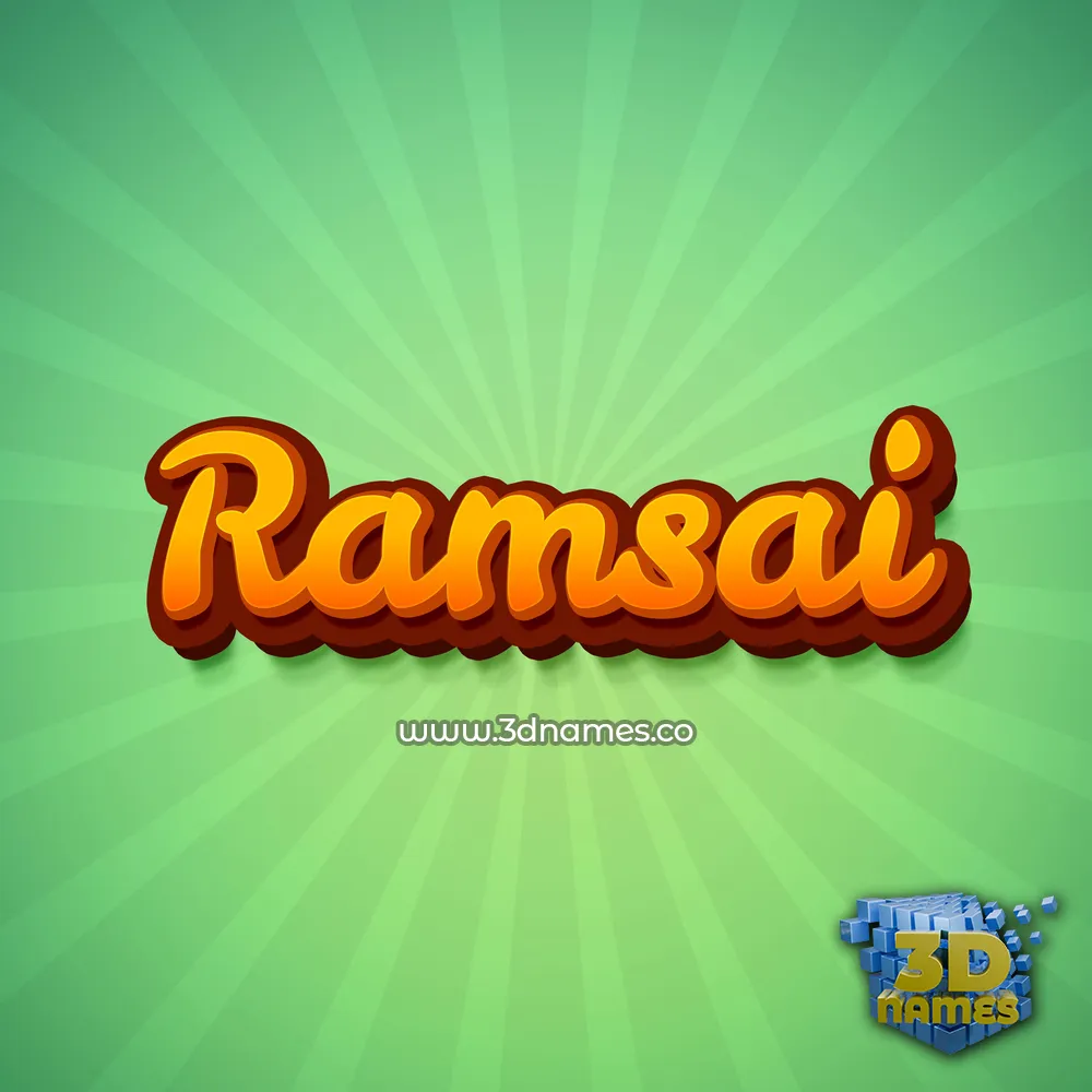 ramsai in Green Rays style - 3D name wallpaper