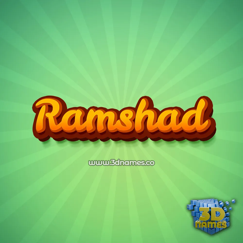 ramshad in Green Rays style - 3D name wallpaper