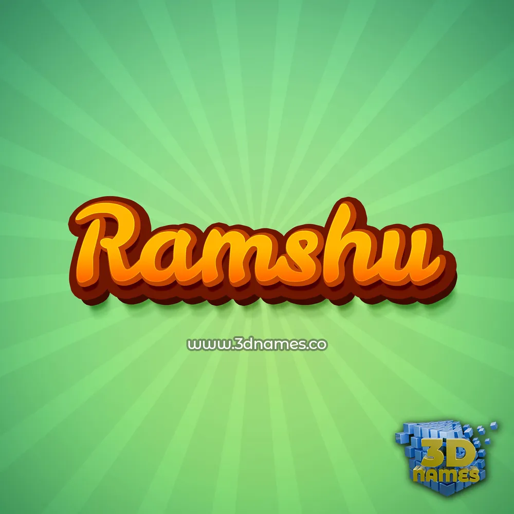 ramshu in Green Rays style - 3D name wallpaper