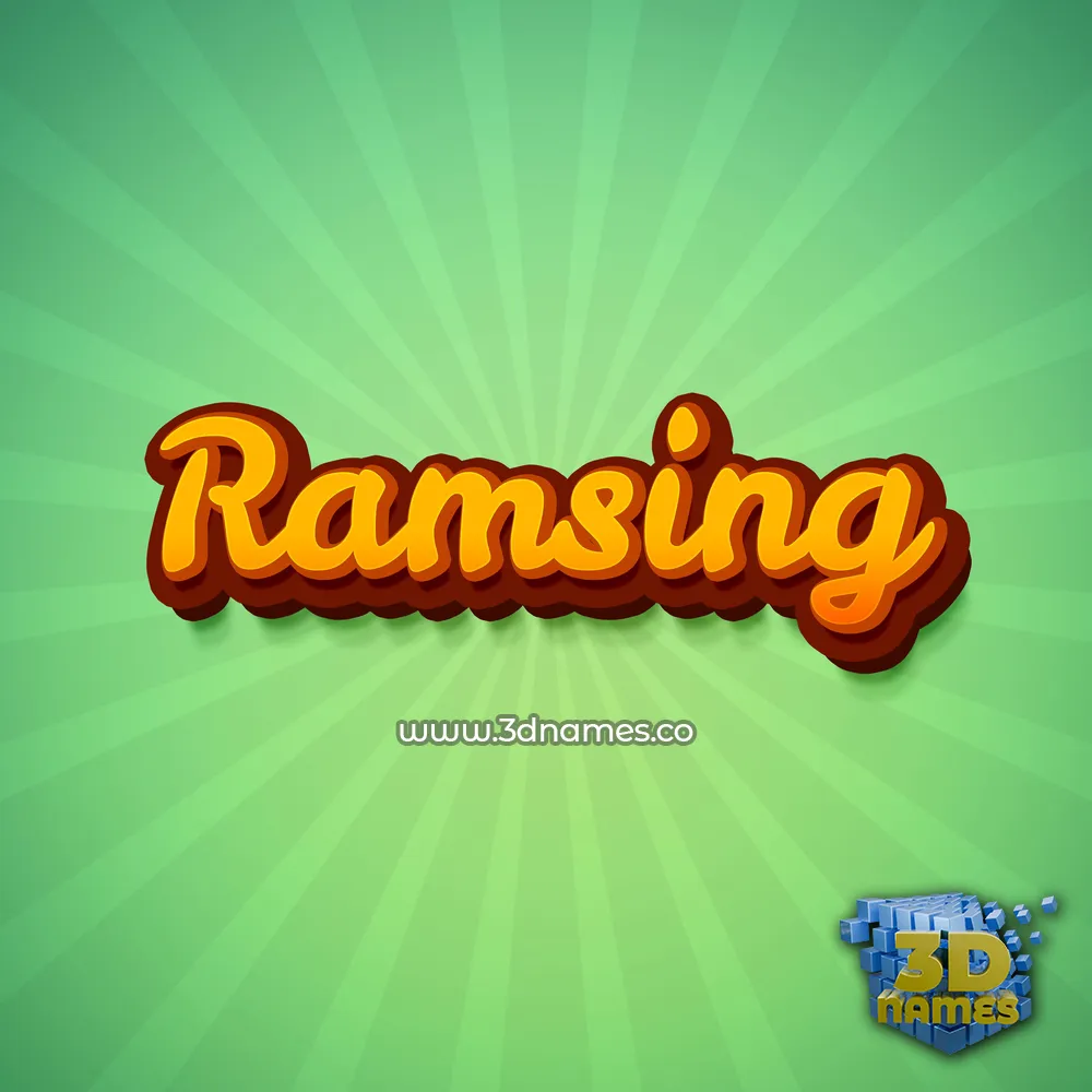 ramsing in Green Rays style - 3D name wallpaper