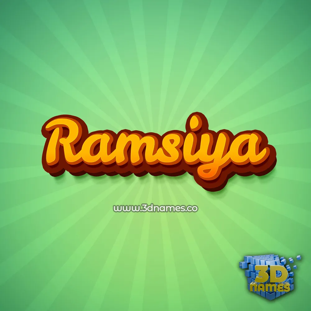 ramsiya in Green Rays style - 3D name wallpaper