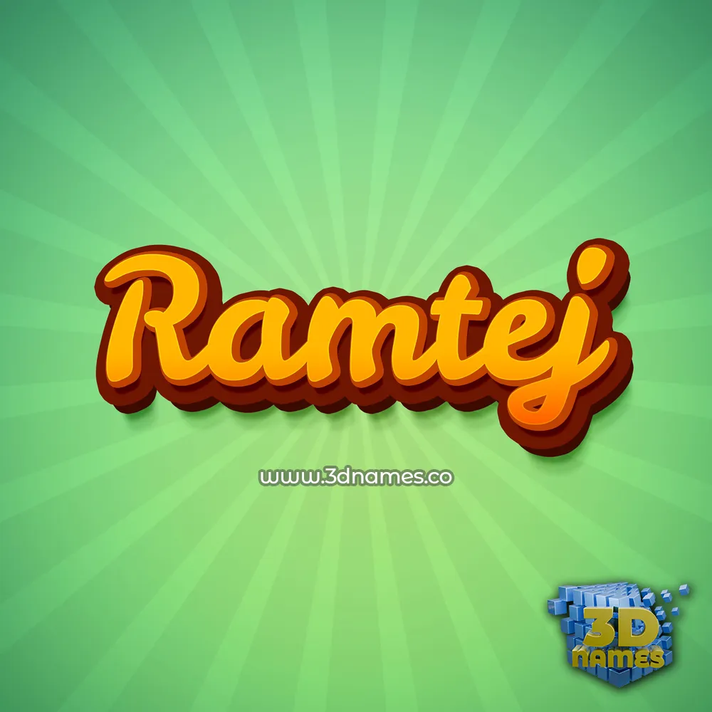 ramtej in Green Rays style - 3D name wallpaper