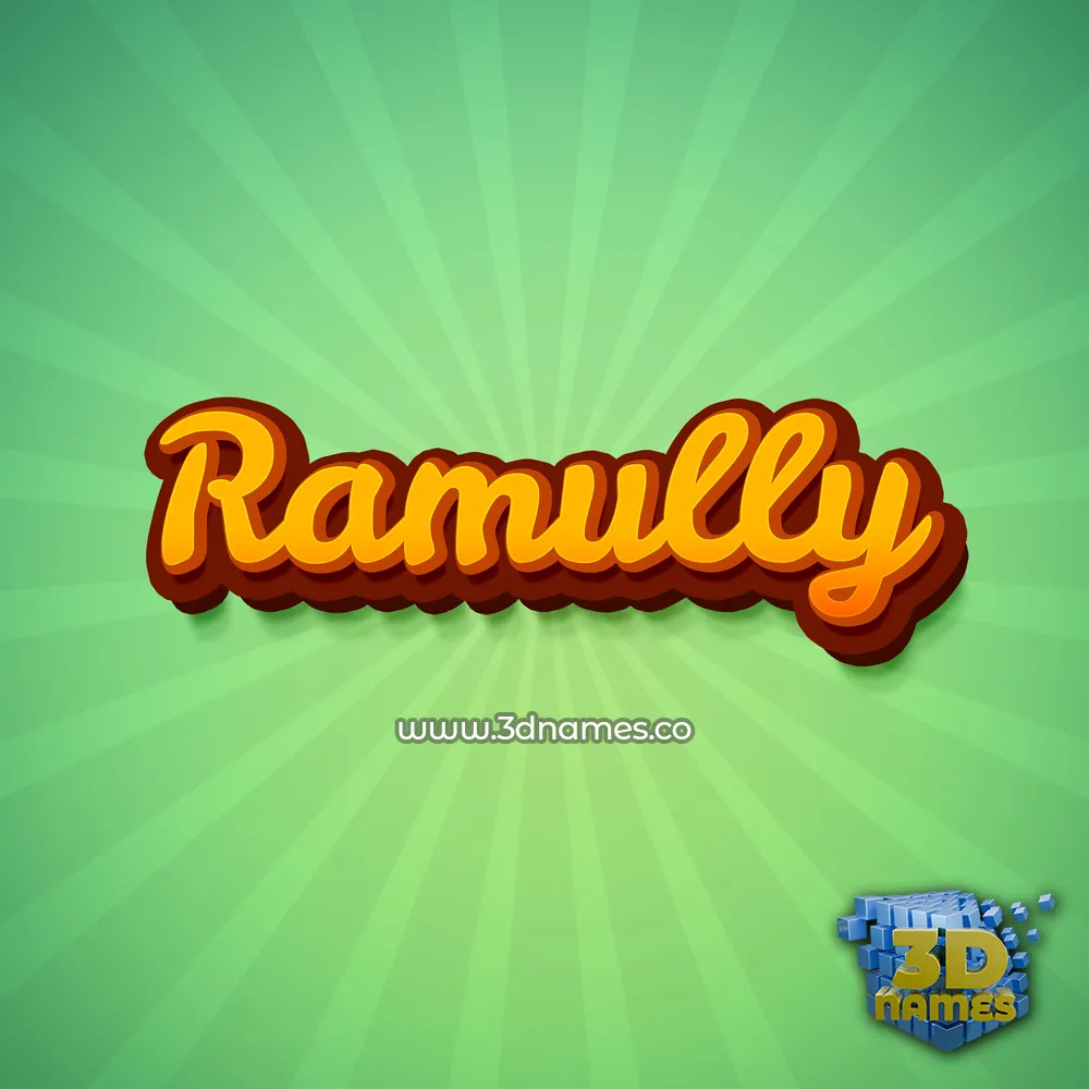 ramully in Green Rays style - 3D name wallpaper