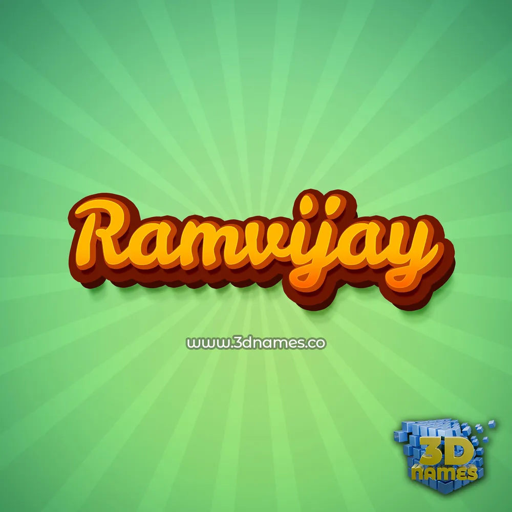 ramvijay in Green Rays style - 3D name wallpaper
