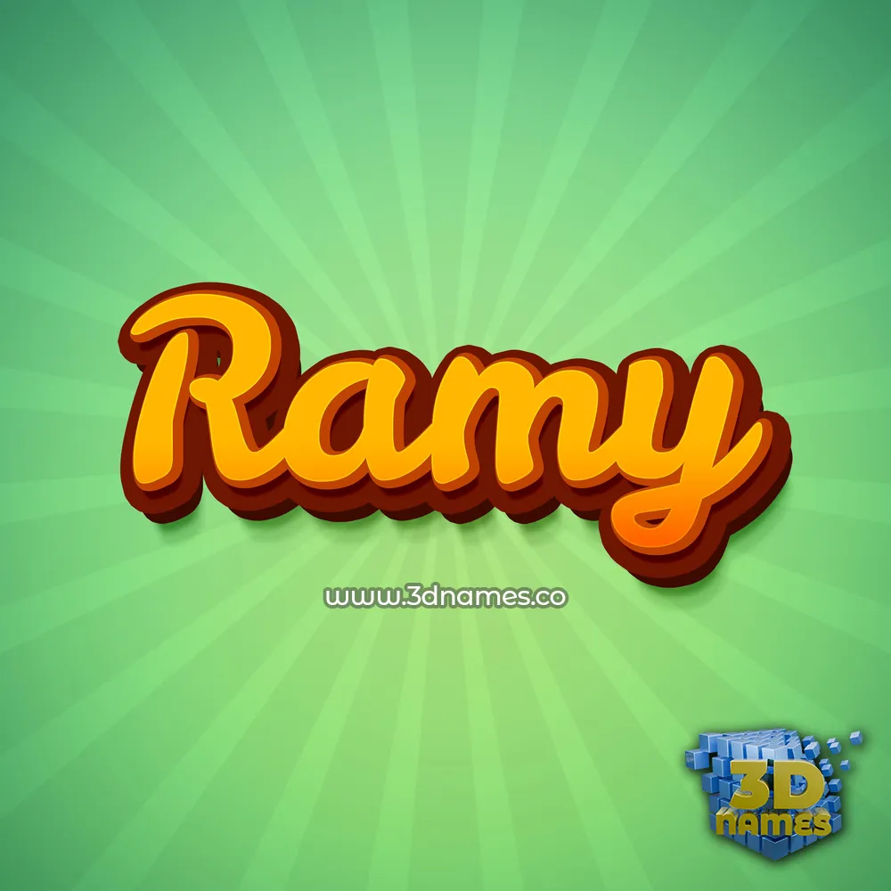 ramy in Green Rays style - 3D name wallpaper