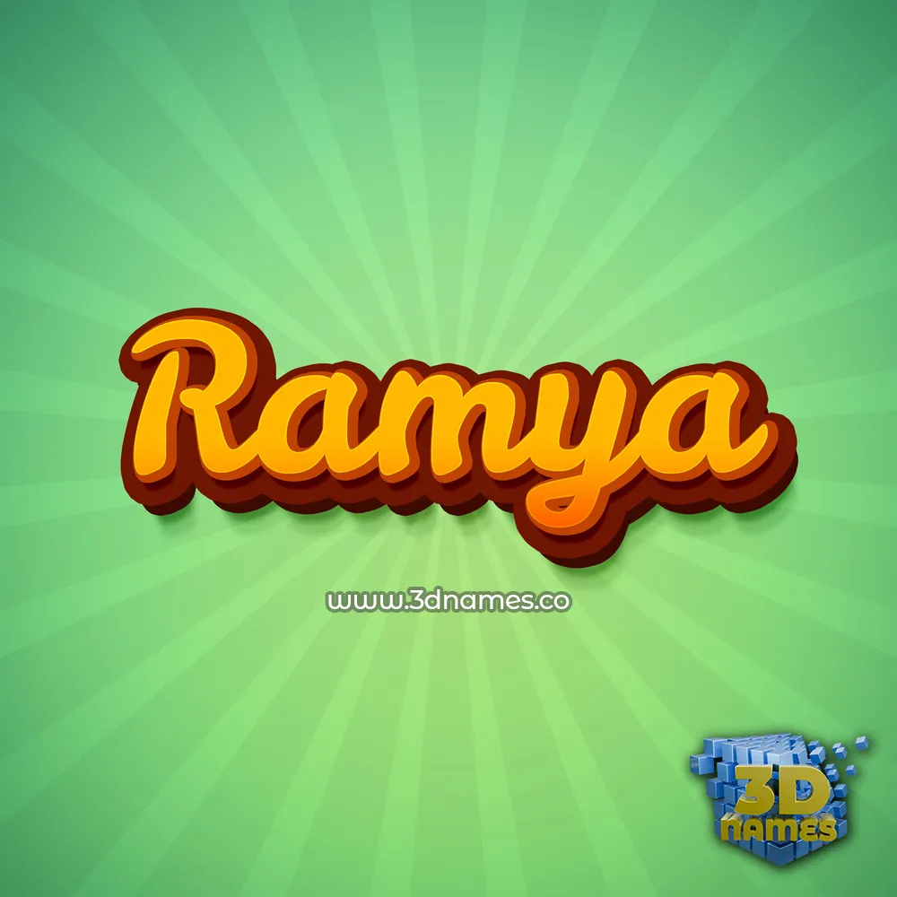 ramya in Green Rays style - 3D name wallpaper