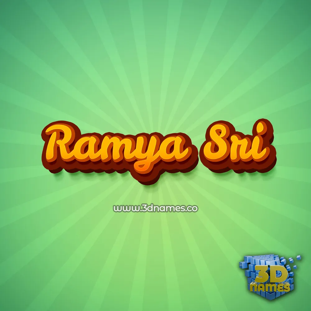 ramya sri in Green Rays style - 3D name wallpaper
