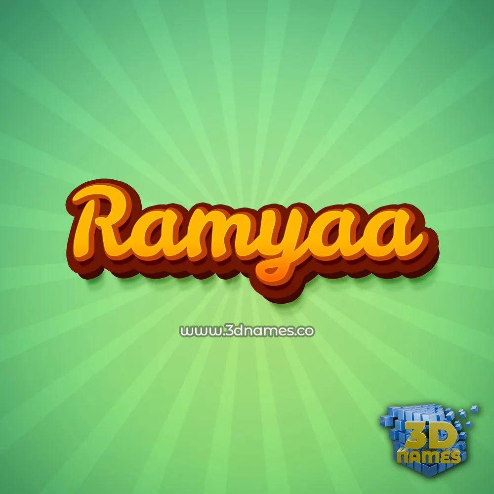 ramyaa in Green Rays style - 3D name wallpaper