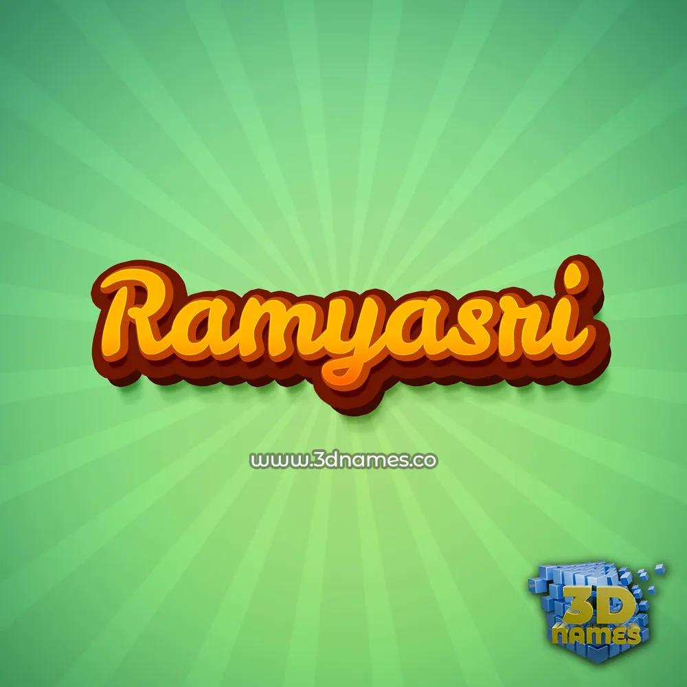 ramyasri in Green Rays style - 3D name wallpaper