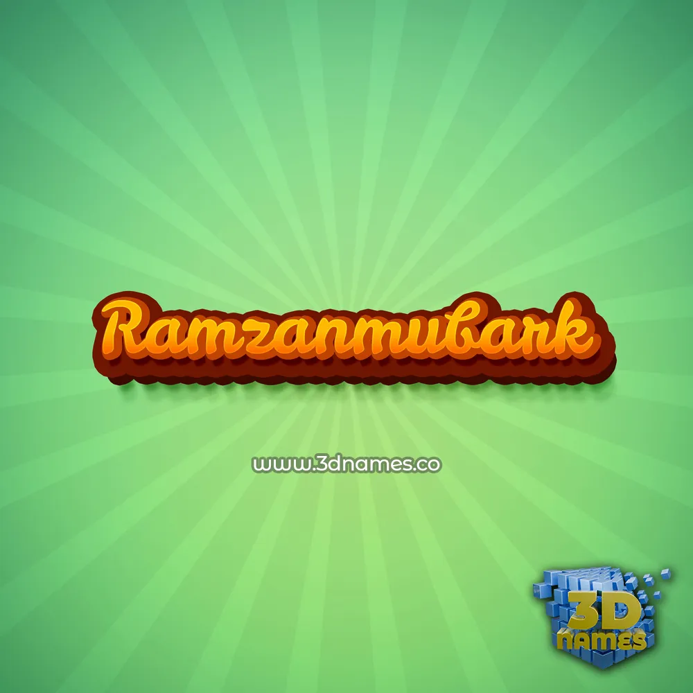 ramzanmubark in Green Rays style - 3D name wallpaper