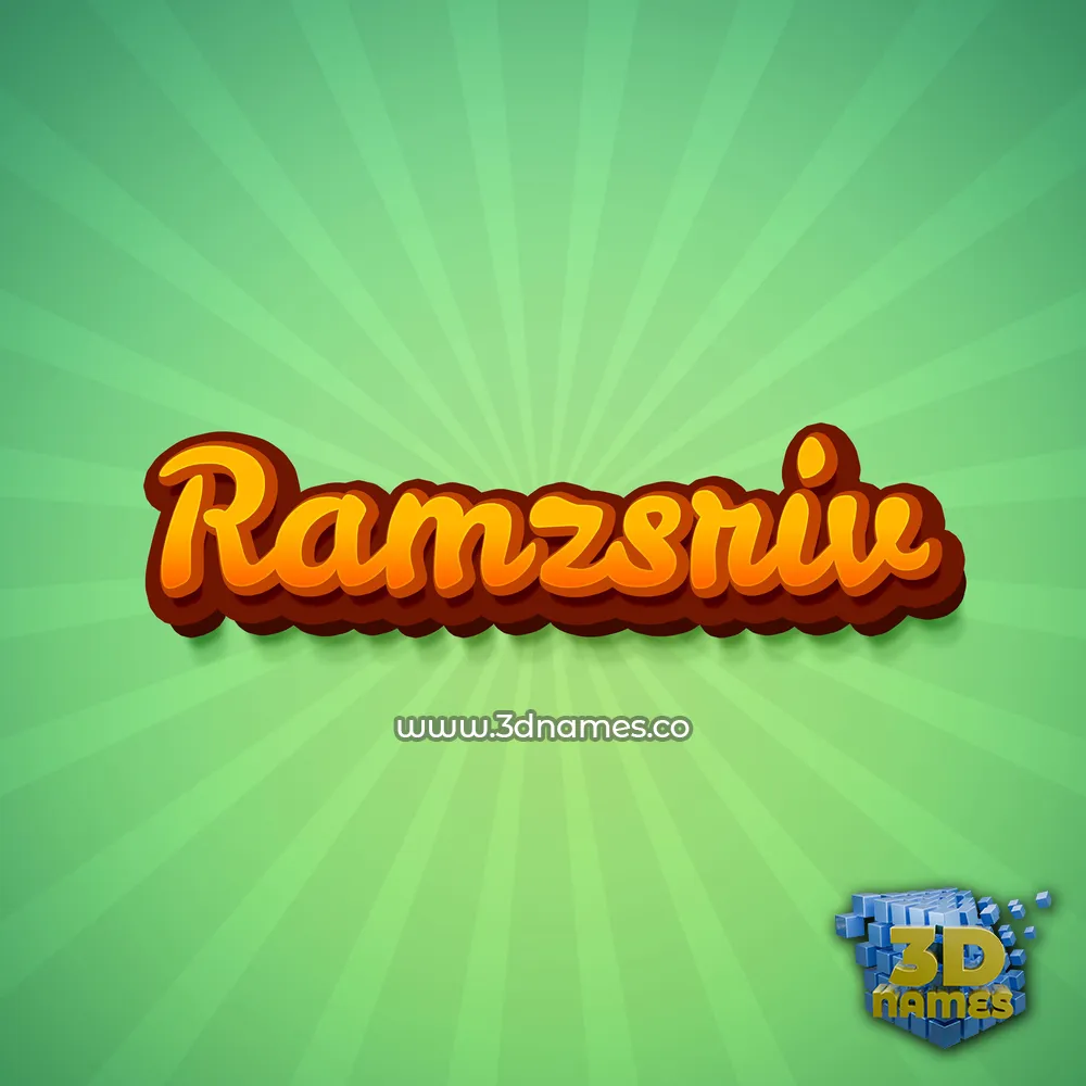 ramzsriv in Green Rays style - 3D name wallpaper