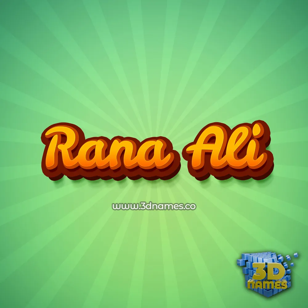 rana ali in Green Rays style - 3D name wallpaper