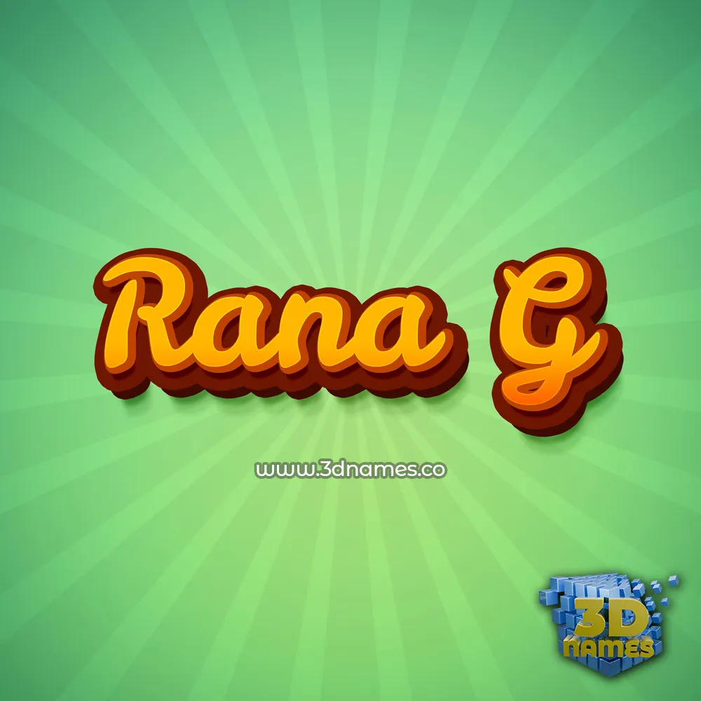 rana g in Green Rays style - 3D name wallpaper