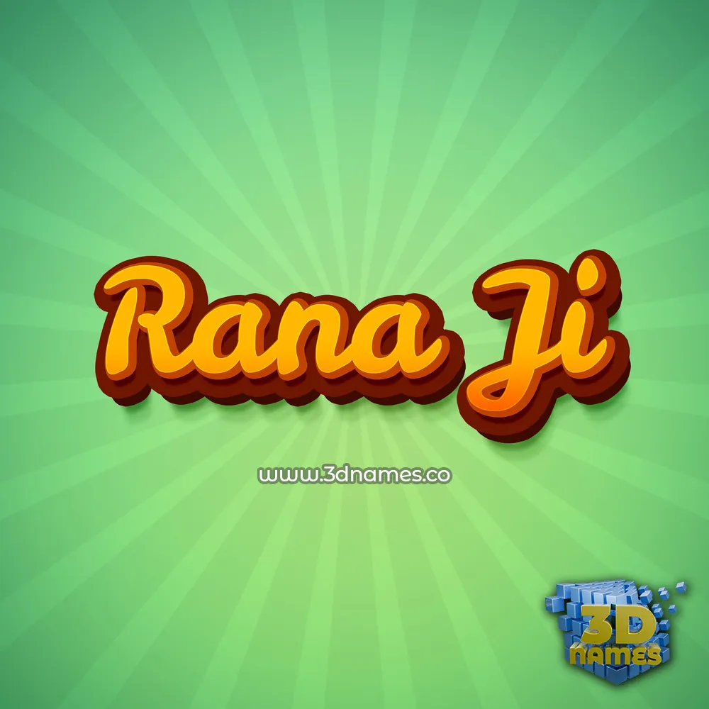 rana ji in Green Rays style - 3D name wallpaper