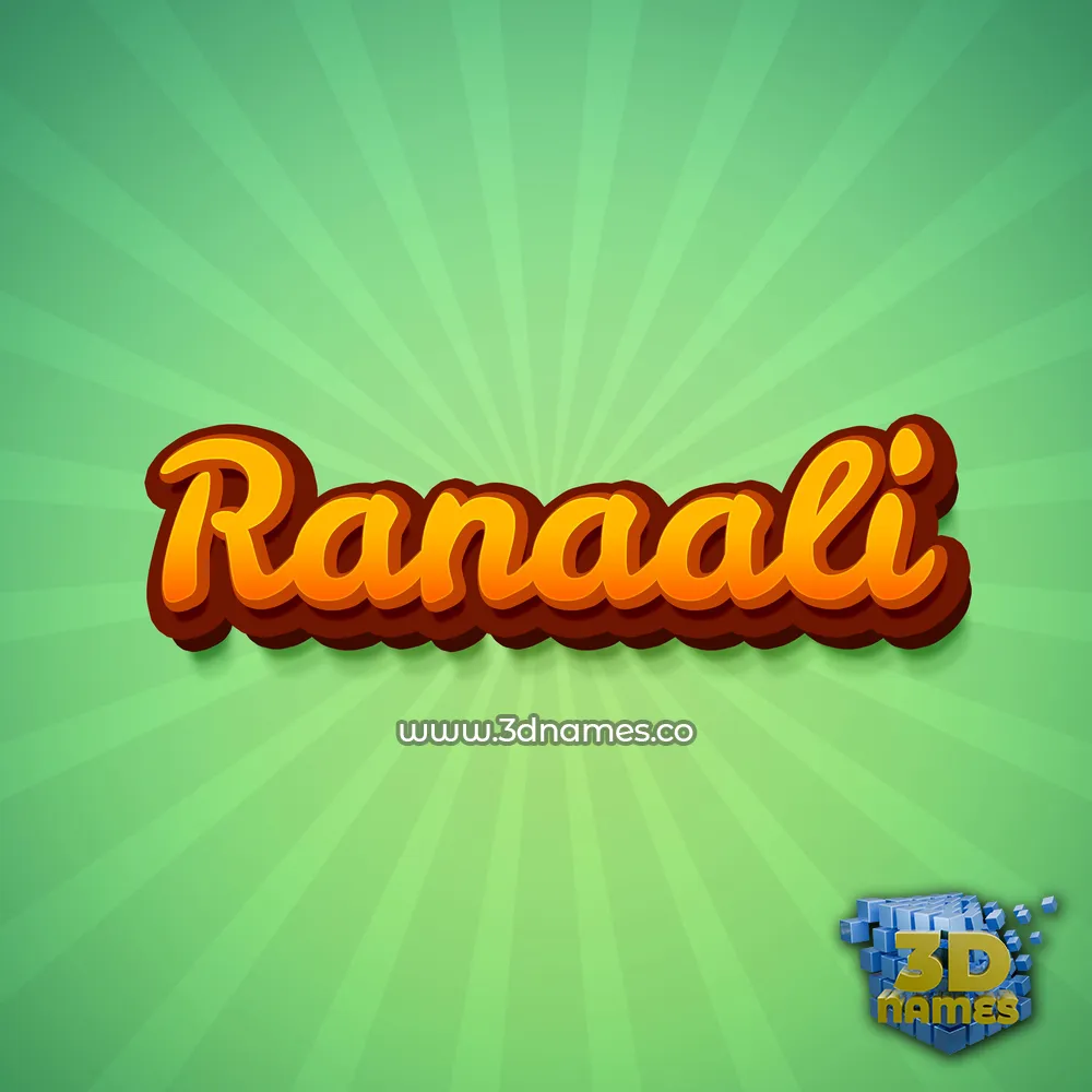 ranaali in Green Rays style - 3D name wallpaper