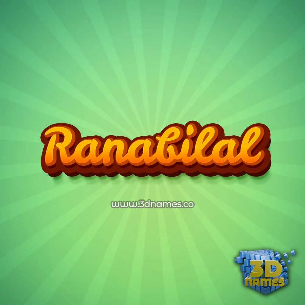 ranabilal in Green Rays style - 3D name wallpaper