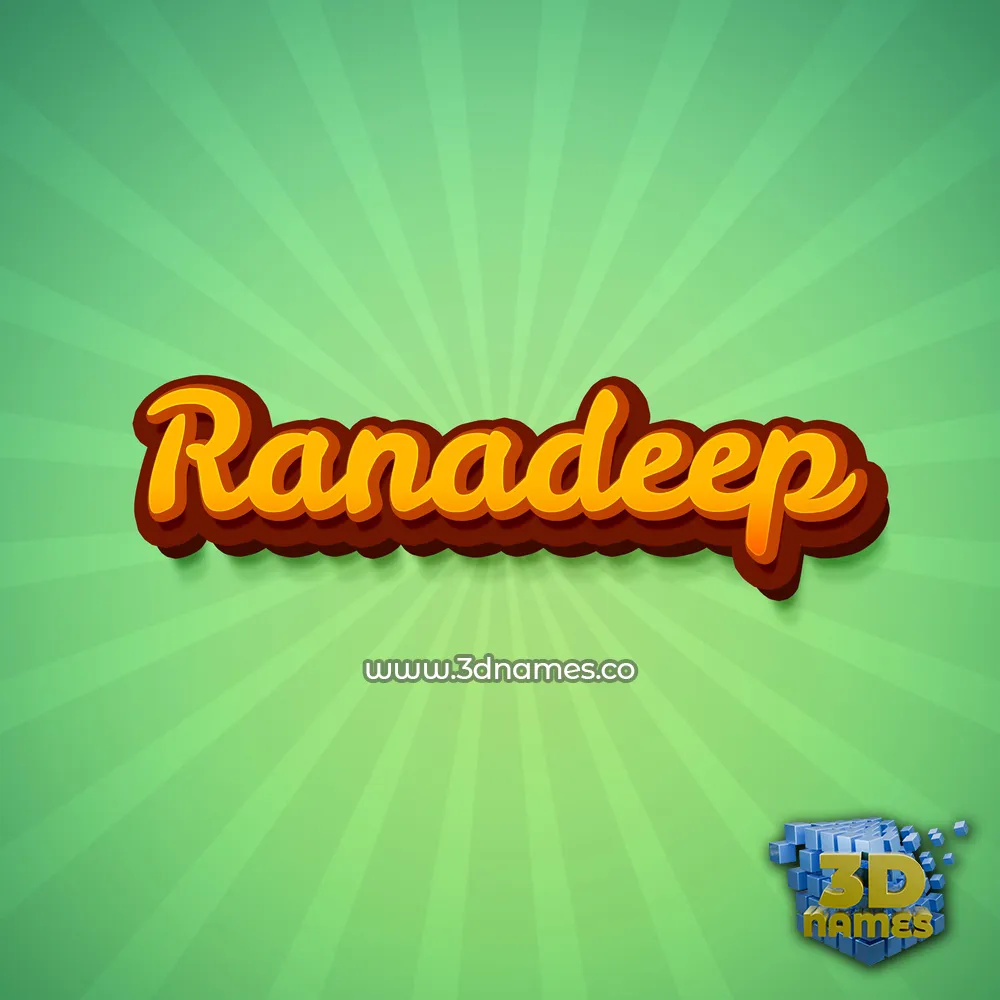 ranadeep in Green Rays style - 3D name wallpaper