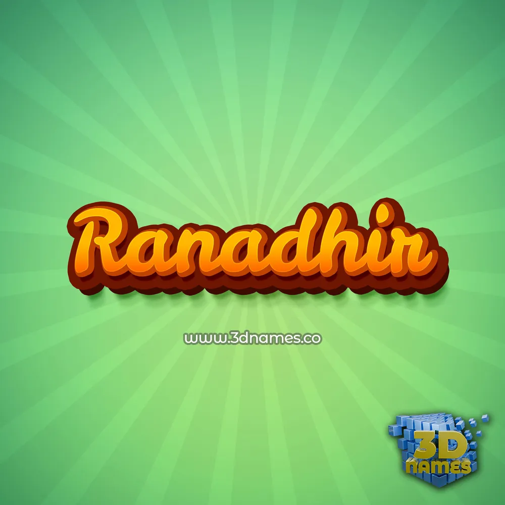 ranadhir in Green Rays style - 3D name wallpaper