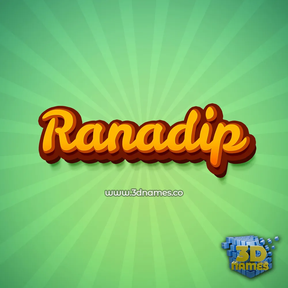 ranadip in Green Rays style - 3D name wallpaper