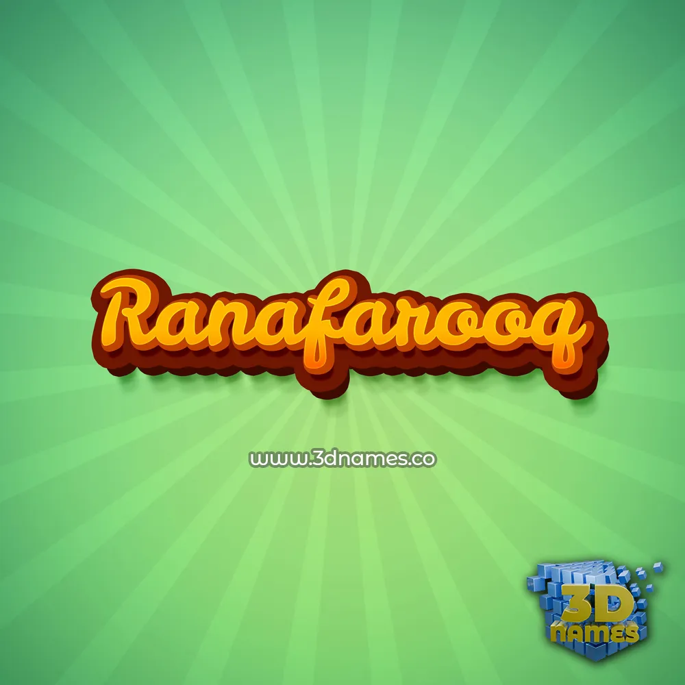 ranafarooq in Green Rays style - 3D name wallpaper