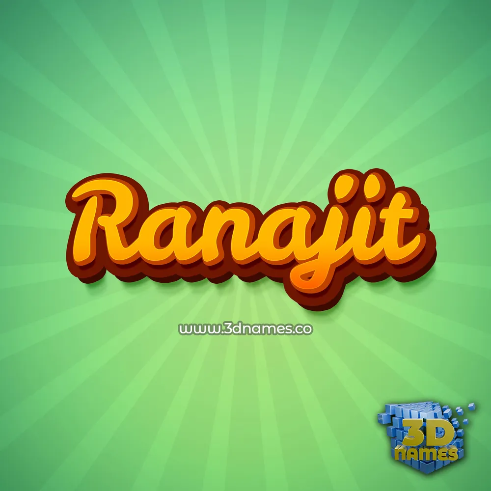 ranajit in Green Rays style - 3D name wallpaper
