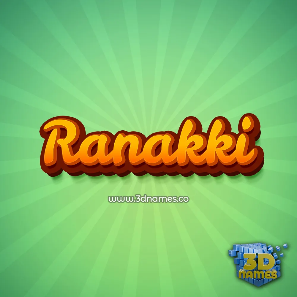ranakki in Green Rays style - 3D name wallpaper