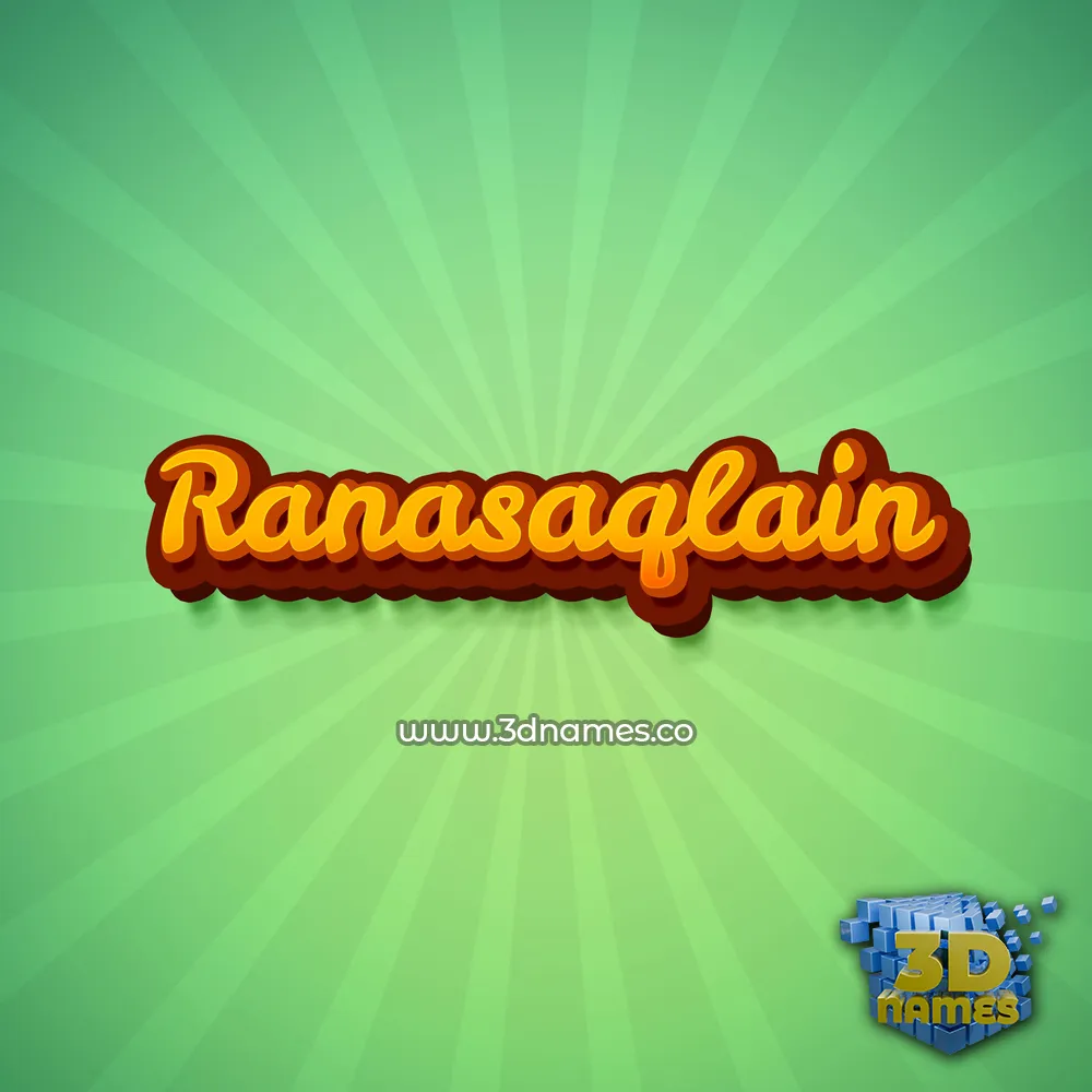 ranasaqlain in Green Rays style - 3D name wallpaper