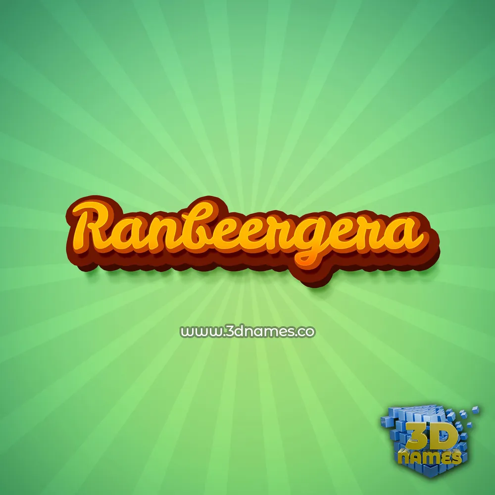 ranbeergera in Green Rays style - 3D name wallpaper