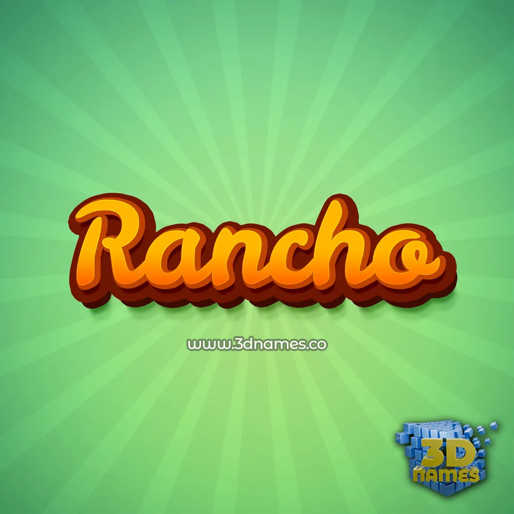 rancho in Green Rays style - 3D name wallpaper